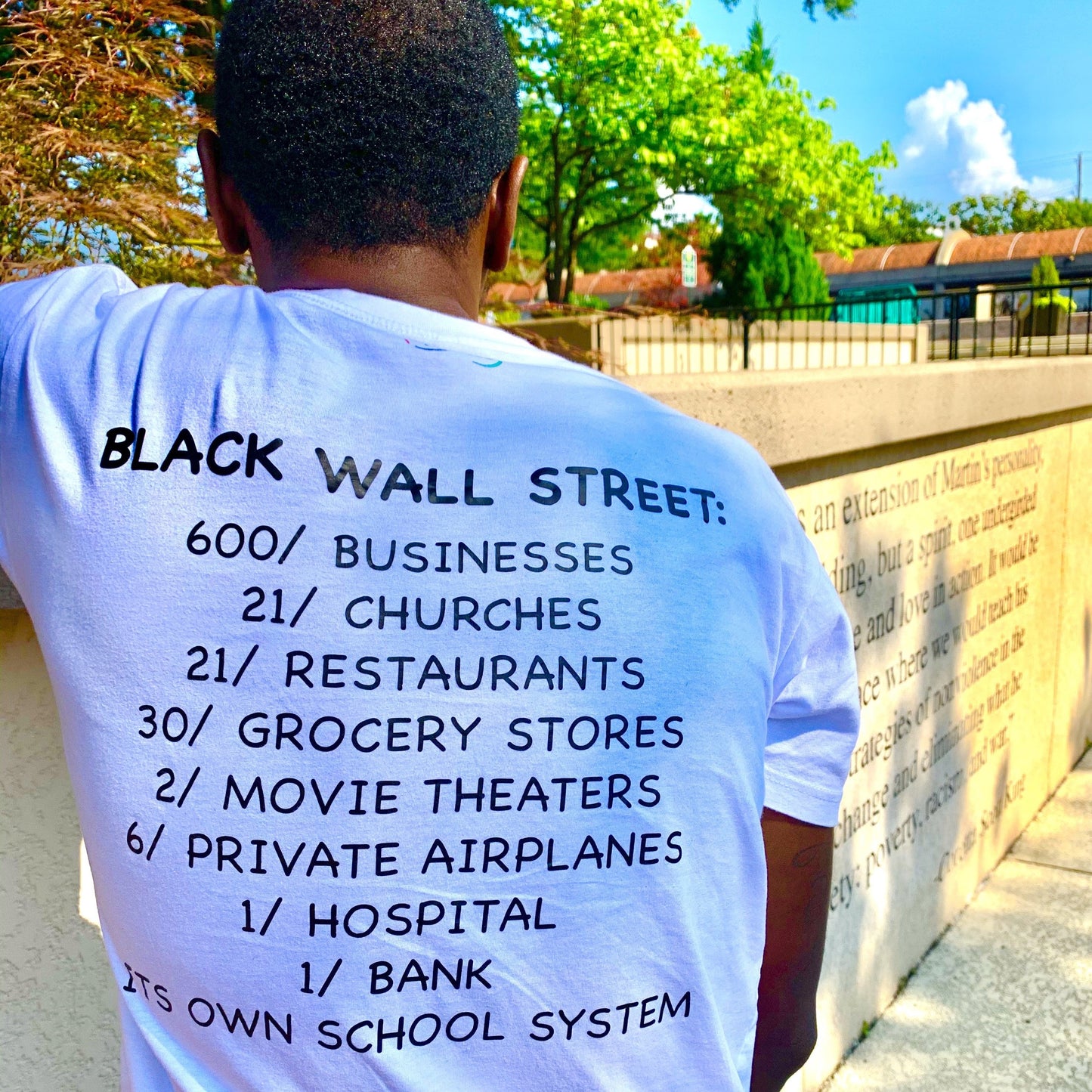 Limited Edition “Black Wall Street” Unisex T-shirt (White)